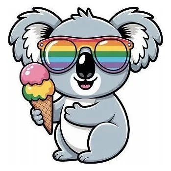 Fototapeta Nažehlovačka Termo Aplikace Nálepka na Oblečení Medvídek koala Zmrzlina