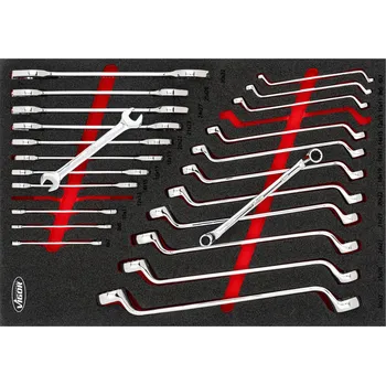 VIGOR V6808N, Sada oboustranných očko-plochých klíčů | 24-dílná, 6 x 7 – 30 x 32 mm