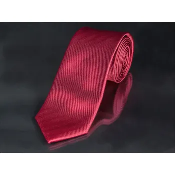 Kravata Kravata pánská AMJ, šikmý proužkovaný vzor KU0024, červená