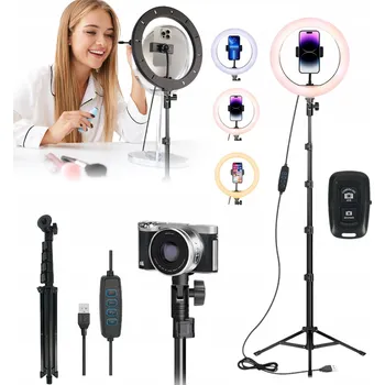 NASTAVITELNÁ VÝŠKA A ÚHEL SVĚTLA 10" STATIV S KRUHOVÝM SVĚTLEM