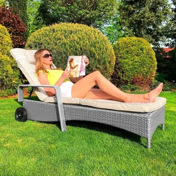 Zahradní lehátko Zahradní relaxační lehátko Avenberg HAVANA 2023 - Šedá/béžová