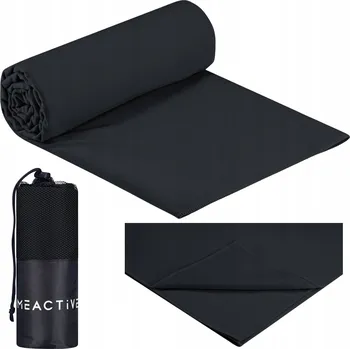 Ručník RYCHLESCHNOUCÍ PLÁŽOVÁ OSUŠKA Z MIKROVLÁKNA ČERNÁ DO POSILOVNY 180x100 cm