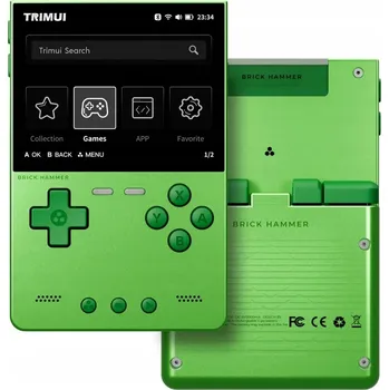 Herní konzole Retro přenosná herní konzole Trimui Brick Hammer TG3040 128GB, kovově zelená + HRY