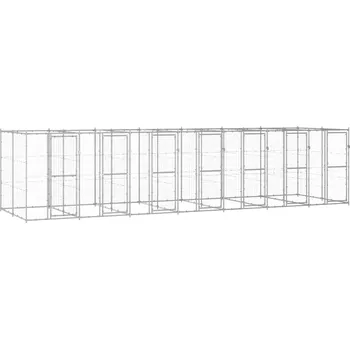 klec pro psa vidaXL Venkovní psí kotec pozinkovaná ocel 16,94 m2