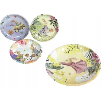 Dekorativní talíř Velikonoce, kovový podnos kulatý 26 cm