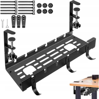 ORGANIZÉR NA KABELY POD STŮL DO KANCELÁŘE KOŠÍK POLICE SE SVORKOU