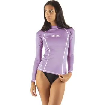 Neoprenové oblečení Triko rashguard s dlouhým rukávem dámské T-SUN Seac Sub fialové, SEAC SUB L