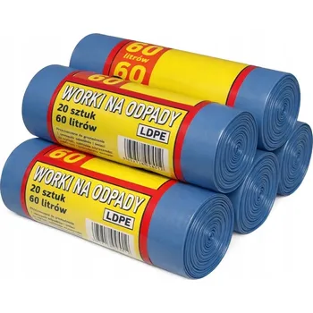 Pytle na odpadky PYTLE NA ODPAD, PAPÍR, MODRÉ, 60L x 100 KUSŮ