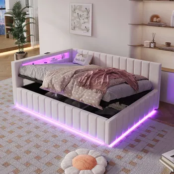 Postel Jednolůžková dřevěná postel Arhatreya 140x200 v odstínech béžové