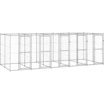 klec pro psa vidaXL Venkovní psí kotec pozinkovaná ocel 12,1 m2