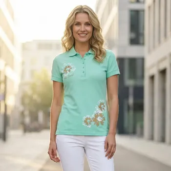 Dámské tričko Dámské triko s límečkem ALTISPORT CARRYOVER ALW016210 MÁTOVÁ S