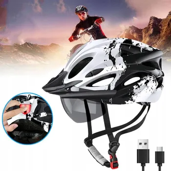 Cyklistická přilba UNIVERZÁLNÍ CYKLISTICKÁ PŘILBA S NASTAVENÍM A SVĚTLEM 57-62cm