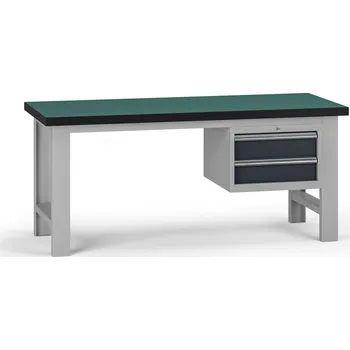 Dílenský stůl B2B Partner Pracovní stůl do dílny G8, 1800 x 750 x 800 mm, 1x kontejner, 2 zásuvky, grafit
