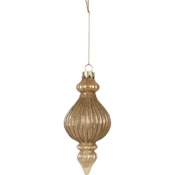 Vánoční ozdoba Zlatá skleněná vánoční ozdoba - Ø 7*14 cm
