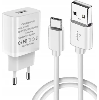Síťová nabíječka pro Samsung 10W s kabelem USB / USB Typ C - bílá