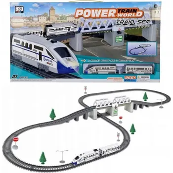 Vláček a vláčkodráha ELEKTRICKÁ VLÁČKODRÁHA LOKOMOTIVA VLAK NA BATERIE DRÁHA 366cm MOST