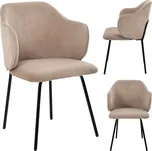 Jídelní židle Stylo DALIA – manšestrová látka - hnědá