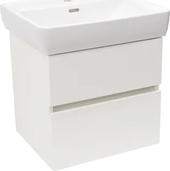 Koupelnový nábytek Koupelnová skříňka s keramickým umyvadlem Laufen Naturel Project 52,5x51x45,3 cm bílá lesk PROJECT260BI