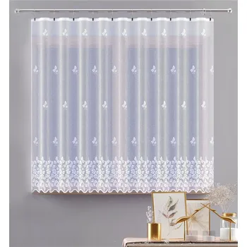 Záclona žakárová, Begi metráž, bílá