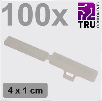 Stahovací páska TRU COMPONENTS TC-12888600 T24CA082 ochranný štítek Potisknutelná plocha: 9.5 x 41.5 mm transparentní Počet markerů: 100 100 ks