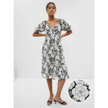 Dámské šaty GAP Dámské Květované midi šaty GAP Černá M (1957309)