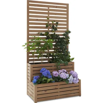 Truhlík 723594 - Tchibo - Zástěna a vyvýšený schodový truhlík 2 v 1 - barva: hnědá