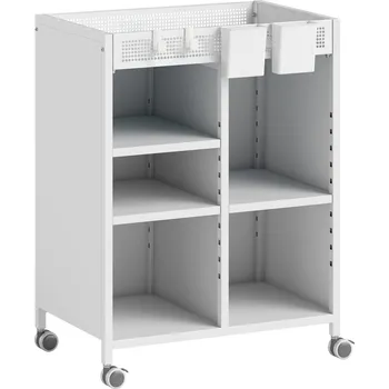 Servírovací stolek 4patrový vozík na knihy | bílý