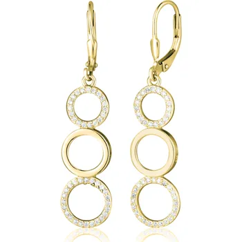 Náušnice Pozlacené stříbrné visací náušnice se zirkony JVD SVLE2571XJ6GO00