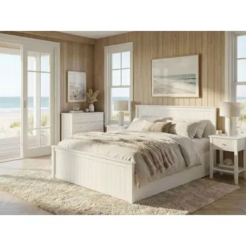 Postel Postel bílá borovicové dřevo 180 x 200 cm s čelem úložný prostor minimalistický skandinávský styl ložnice Beliani