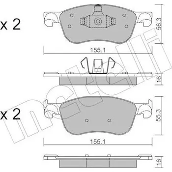 Brzdový systém Sada brzdových destiček, kotoučová brzda METELLI 22-1142-0