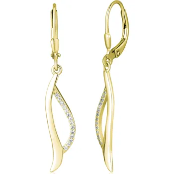 Náušnice Pozlacené stříbrné visací náušnice se zirkony JVD SVLE2252XJ6GO00