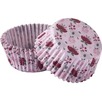 Jednorázové nádobí Fackelmann papírové košíčky na muffiny Květiny, 50 ks