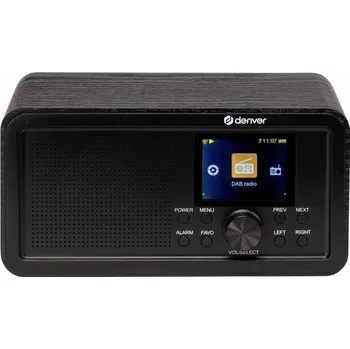 Radiopřijímač Denver DIR-200 111111000660 internetové stolní rádio, DAB plus , FM, internetové, internet, FM, Bluetooth, DAB plus , Wi-Fi, funkce alarmu, černá