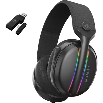 Sluchátka Proove - Herní sluchátka Glimmer (WHGL00022001) - s mikrofonem, 2.4GHz, Bluetooth 5.4, RGB, Ø40mm, 900mAh - černá