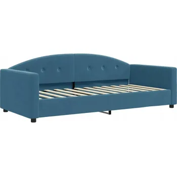 Pohovka Modrá rozkládací pohovka s funkcí spaní 222 x 100 x 75 cm, samet