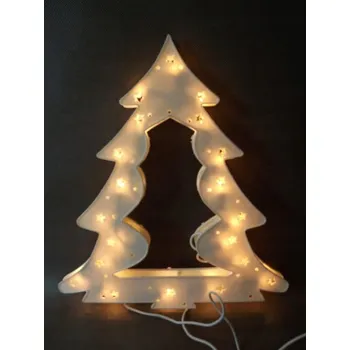 Vánoční dekorace SVĚTELNÝ VÁNOČNÍ STROMEK 20 LED 30x27cm BÍLÁ VÁNOČNÍ DEKORACE DO ZÁSUVKY