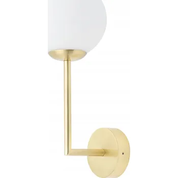 Nástěnné svítidlo NOWODVORSKI Zlaté nástěnné svítidlo s mléčnou koulí 10526 AGAVE