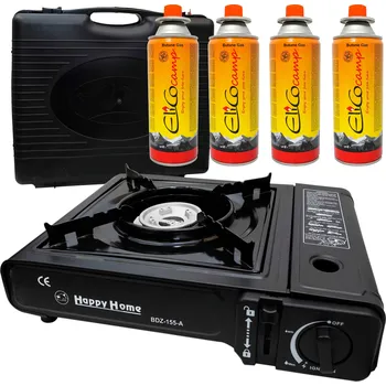 Turistický vařič Turistický vařič na kartuše v kufříku + redukce na láhev + 4x plyn dárek