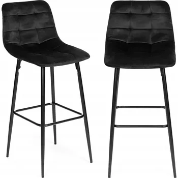 Barová židle Barová Židle barová stolička vysoké křeslo podnožka velur černá