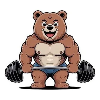 Fototapeta Nažehlovačka Termo Aplikace Nálepka na Oblečení Medvěd Silák Posilovna