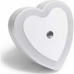 LED noční orientační světlo do zásuvky se soumrakovým senzorem - SRDCE, Barva Bílá