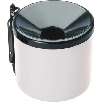 Venkovní odpadkový koš MEVA-TEC Popelník nástěnný průměr 90mm bílo/černý