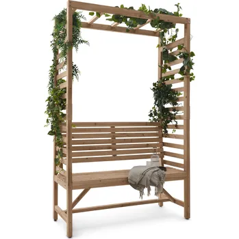 Zahradní lavice 728259 - Tchibo - Zahradní lavička s obloukem na růže - barva: hnědá