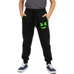 Chlapecké tepláky s kapsami na zip Velikost: 164, Barva: Černo/zelená