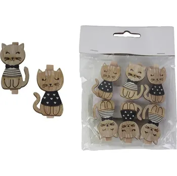 Velikonoční dekorace Kočka klip, 6 ks D6918