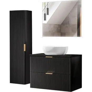 Koupelnový nábytek Koupelnová sestava ADEL BLACK ERIS 80cm