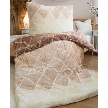 Povlečení UNIVERSAL DESIGN Povlečení mikroflanel Káry béžové 140x200, 70x90 cm Varianta: Povlečení mikroflanel Káry béžové 140x200, 70x90 cm