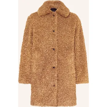 Dámský kabát Hugo Dámský Plyšový Kabát Mimina-1, koňaková, 44