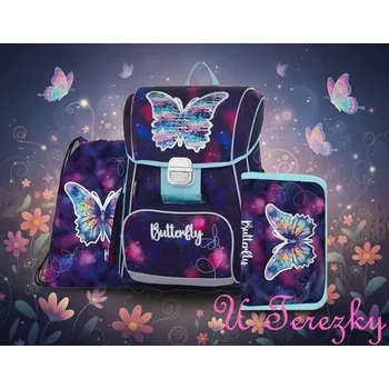 Školní batoh Oxybag Školní sada set Premium Motýl 3 ks Školní batoh , penál, sáček 3-70625/03