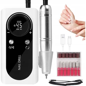 BEZDRÁTOVÁ PŘENOSNÁ BRUSKA NA NEHTY, SADA PRO MANIKÚRU A PEDIKÚRU